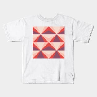 Vintage Geometric Red Star Pattern Kids T-Shirt